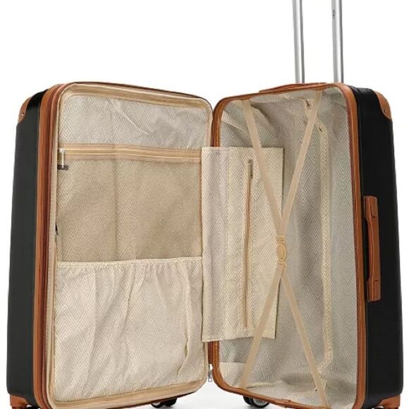 Miami CarryOn Collins 24” Expandable Retro Spinner Checked Luggage suitcase - Picture 4 of 10